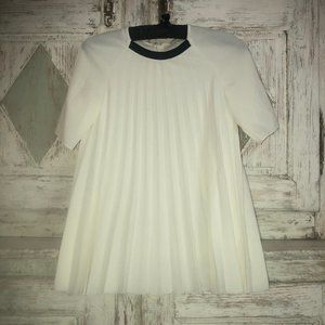 COS white short sleeved pleated blouse Size XS/S